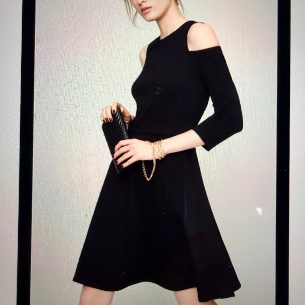 ELIZA J COLD SHOULDER FIT AND FLARE DRESS ~ NWT